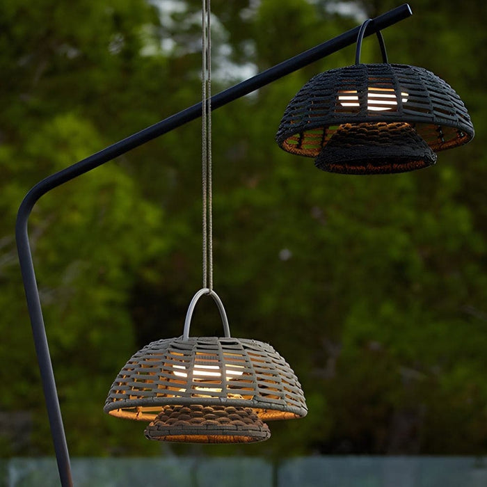 Hand-Woven Bohemian Modern Outdoor Chandeliers, Hard-Wired & Solar Options, Waterproof LED for Gardens, Courtyards, and Pavilions-ErisView-10