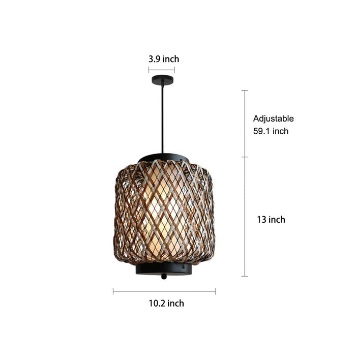 Hand-Woven Iron and Rattan Outdoor Chandelier with Waterproof Design for Garden, Patio, and Balcony, Stylish and Elegant Year-Round Lighting-ErisView-11