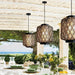 Hand-Woven Iron and Rattan Outdoor Chandelier with Waterproof Design for Garden, Patio, and Balcony, Stylish and Elegant Year-Round Lighting-ErisView-5