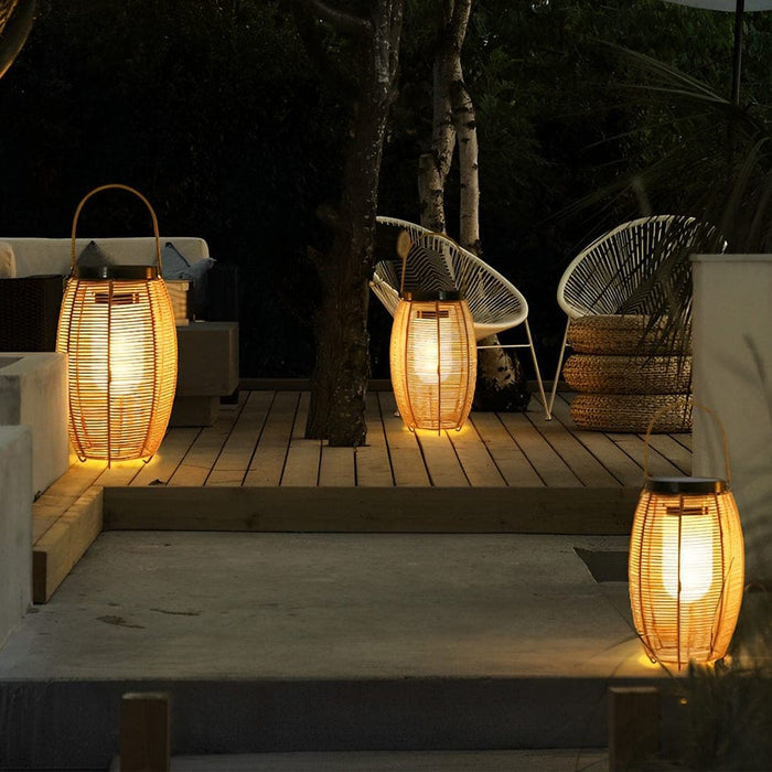 Hand Woven Rattan Solar Outdoor Lantern with High Transmittance Acrylic Lampshade, Energy Efficient LED Light, and Durable Weather-Resistant Design-ErisView-14