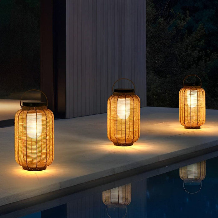 Hand Woven Rattan Solar Outdoor Lantern with High Transmittance Acrylic Lampshade, Energy Efficient LED Light, and Durable Weather-Resistant Design-ErisView-3