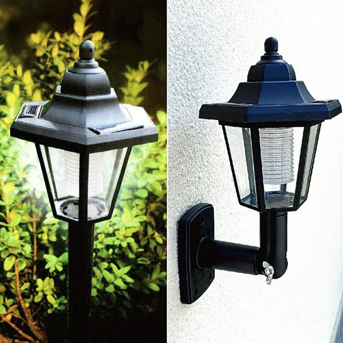 Hexagonal Lantern Solar Outdoor Light, LED Solar Sconce Wall Lamp for Garden Decor, Waterproof Outdoor Solar Street Light, Set of 2-ErisView