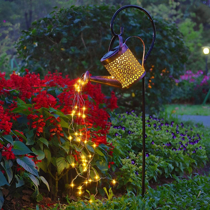 High-Efficiency Solar Garden Light with Unique Iron Kettle Design, Fast Charging, Long Battery Life, and Realistic Water Flow LED Strips-ErisView-4