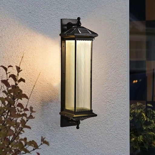 Humanized Automatic Photosensitive LED Solar Wall Lamp with Quick Charging Panels, High Transmittance Waterproof Glass Shade for Garden, Villa, Courtyard-ErisView-1