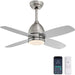 Indoor Outdoor Remote Control Ceiling Fan and Light, Low Profile Reversible Quiet Ceiling Fans, Nickel Ceiling Fan for Bedroom Living Room-9-ErisView