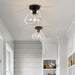 Industrial Farmhouse Semi Flush Mount Ceiling Light with Clear Glass for Hallway Entryway Closet-ErisView