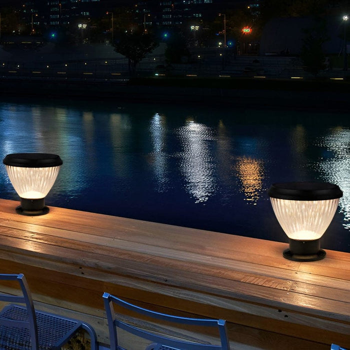 Intelligent Solar Deck Post Light with Unique Lampshade Design, High Light Transmittance, Fast Charging, and Automatic Night Lighting for Outdoor Use-ErisView-17