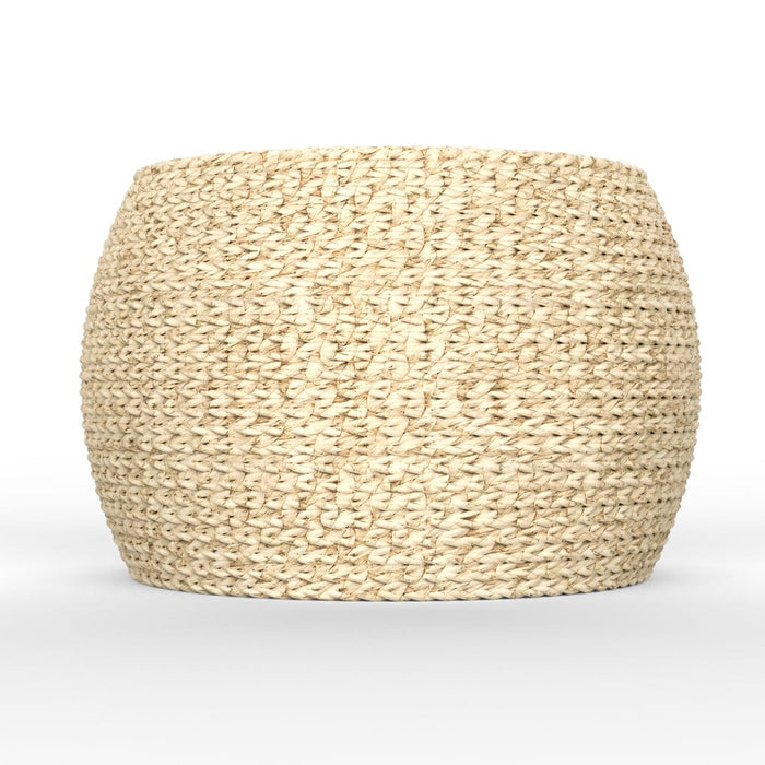 Japanese-style Round Straw Woven Pouf-ErisView 