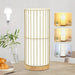 LED Gold Cylinder Table Lamp Desk Lamp Nightstand Lamp Bedside Lamp with Cage Wooden Base for Living Room Bedroom Office Kid Room Hotel Reading-ErisView