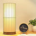 LED Gold Cylinder Table Lamp Desk Lamp Nightstand Lamp Bedside Lamp with Cage Wooden Base for Living Room Bedroom Office Kid Room Hotel Reading-ErisView