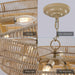 Large Round Pendant Light Chandelier, Bohemian Style Rattan Woven Pendant Light-ErisView