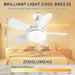 Light Socket Fan, Dimmable Remote Control Ceiling Fan and Light, Bedroom Ceiling Fans, Kitchen Living Room with Light-4-ErisView