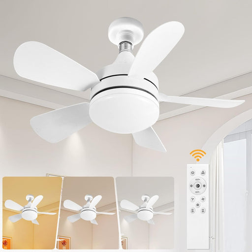 Light Socket Fan, Dimmable Remote Control Ceiling Fan and Light, Bedroom Ceiling Fans, Kitchen Living Room with Light-1-ErisView