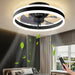 Low Noise Contemporary Ceiling Fan with LED Light Remote Control, Reversible Black Ceiling Fan for Living Room Bedroom Study Restaurant-19.7 in.-ErisView