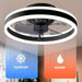 Low Noise Contemporary Ceiling Fan with LED Light Remote Control, Reversible Black Ceiling Fan for Living Room Bedroom Study Restaurant-ErisView