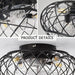 Low Profile Caged Ceiling Fan with Light Remote, Modern Black Ceiling Fan without Blades, Small Industrial Ceiling Fans for Kitchen Bedroom Living Room-5-ErisView