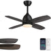 Low Profile Remote Control Ceiling Fan and Light, Reversible Quiet Ceiling Fans, Black Bedroom Ceiling Fans, Outdoor Fan for Patio-1-ErisView