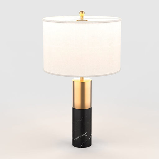 Marble Base Round Shape Table Lamp-Black Base-ErisView