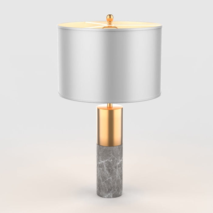 Marble Base Round Shape Table Lamp-Gray Base-ErisView