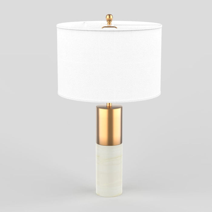 Marble Base Round Shape Table Lamp-White Base-ErisView