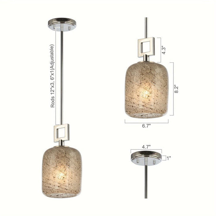 Mini Pendant Light with Glass Shade, Glass Pendant Lighting Hanging Light Fixture for Kitchen Island Dining Room-ErisView