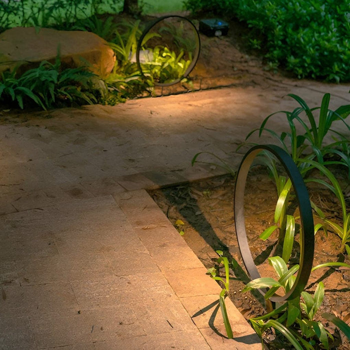 Minimal Ring-Shaped Aluminum LED Pathway Light, Durable, Energy-Saving, High Brightness Outdoor Garden Lamp for Enhanced Landscape Decor-ErisView-9