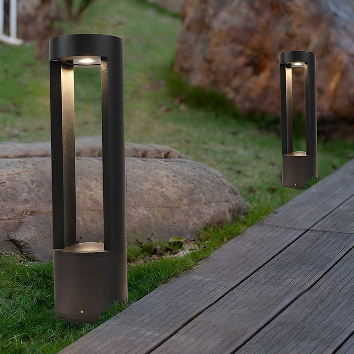 Minimalist Black Outdoor LED Pathway Light with Durable Aluminum Base and Stainless Steel Body for Garden, Patio, and Walkway-ErisView-11