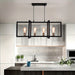 Modern 4-Light Rectangular Pendant Light Chandelier, Industrial Hanging Pendant Light Fixture for for Kitchen Island Light Living Room-ErisView