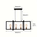 Modern 4-Light Rectangular Pendant Light Chandelier, Industrial Hanging Pendant Light Fixture for for Kitchen Island Light Living Room-ErisView