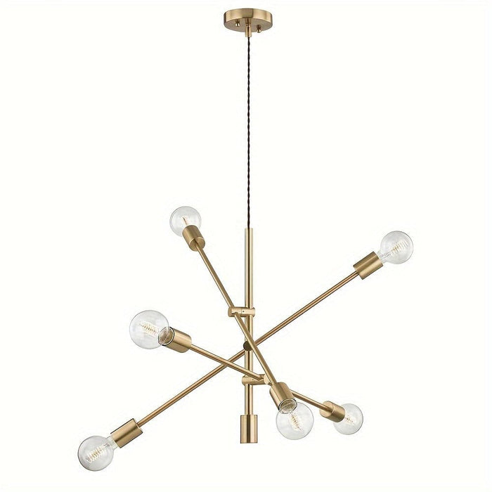 Modern 6-Light Dimmable Sputnik Linear Chandelier-ErisView