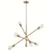 Modern 6-Light Dimmable Sputnik Linear Chandelier-ErisView