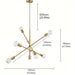 Modern 6-Light Dimmable Sputnik Linear Chandelier-ErisView