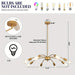 Modern 8-Light Flower Shaped Gold Pendant Light, Industrial Hanging Ceiling Pendant Lights for Foyer Living Room Entryway Bedroom-ErisView