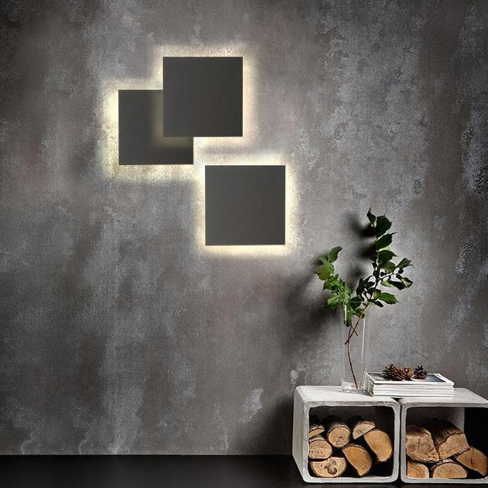 Modern Aluminum Outdoor Wall Lights, Minimalist Square Flat Frames for Garden and Porch, Eye-Catching Full Moon Effect Lighting-ErisView-12