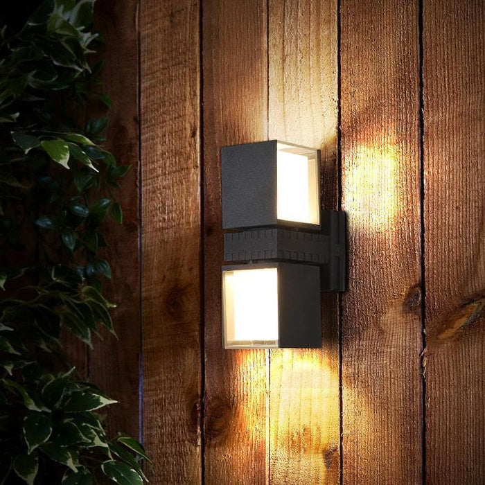 Modern Black Die-Cast Aluminum Outdoor Wall Lamp with Dual Adjustable Square Spotlights for Stylish and Versatile Illumination-ErisView-3