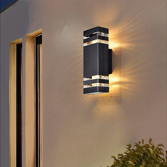 Modern Black Outdoor Wall Light, LED Up and Down Wall Lights for Aisle Balcony Courtyard Villa Corridor-ErisView