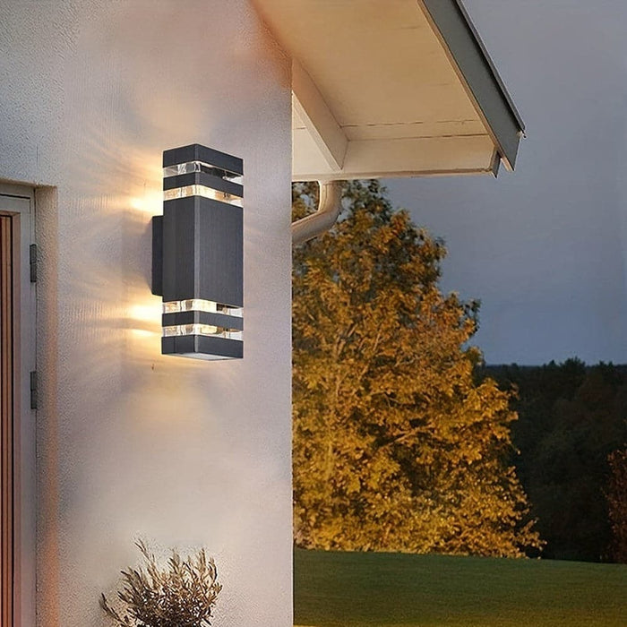 Modern Black Outdoor Wall Light, LED Up and Down Wall Lights for Aisle Balcony Courtyard Villa Corridor-ErisView