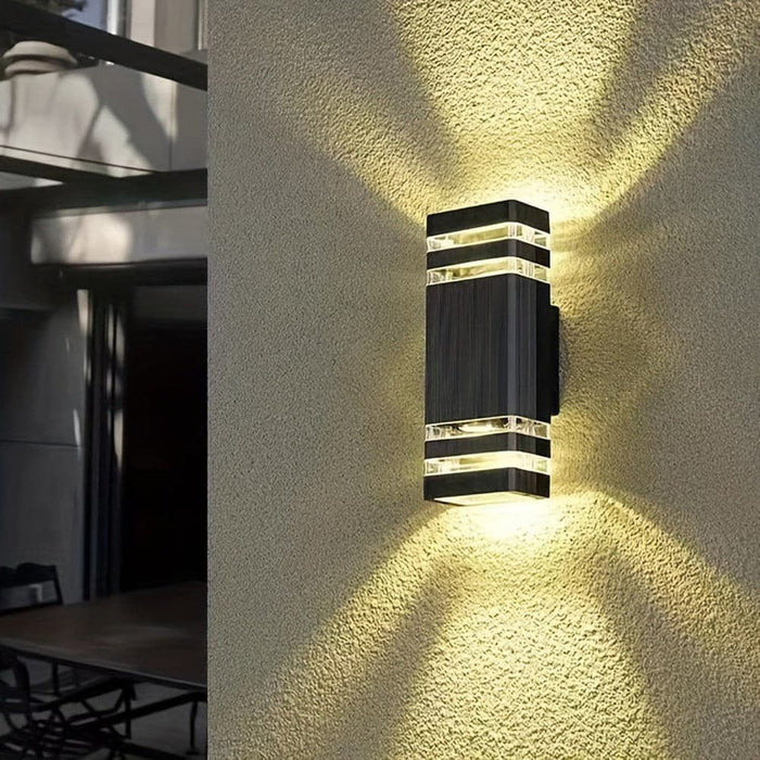 Modern Black Outdoor Wall Light, LED Up and Down Wall Lights for Aisle Balcony Courtyard Villa Corridor-ErisView