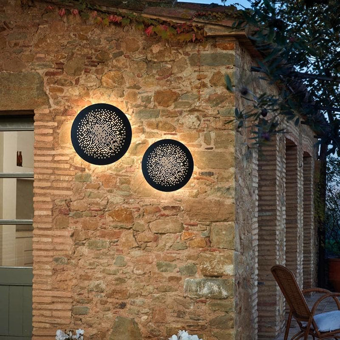 Modern Black Outdoor Wall Lights with Unique Circular Design and LED Lighting, Waterproof and Versatile for Home and Garden-ErisView-9