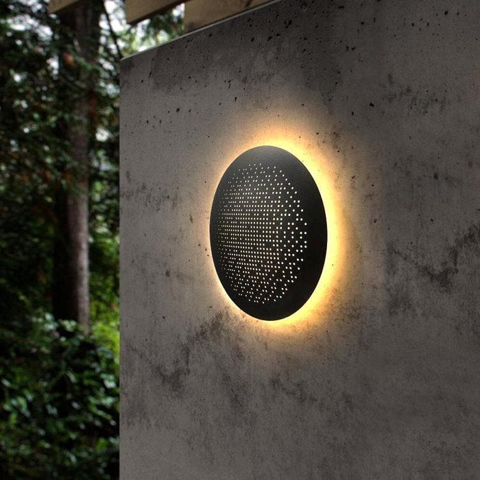 Modern Black Outdoor Wall Lights with Unique Circular Design and LED Lighting, Waterproof and Versatile for Home and Garden-ErisView-8