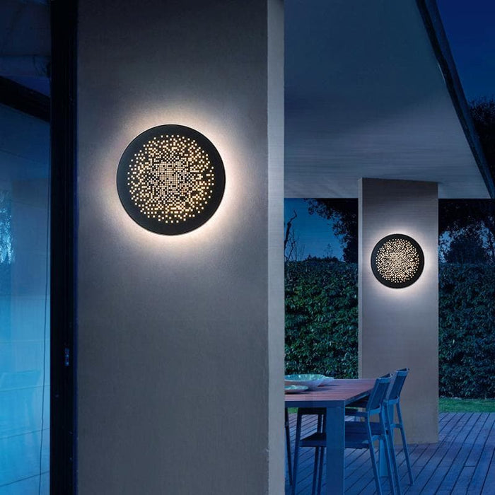 Modern Black Outdoor Wall Lights with Unique Circular Design and LED Lighting, Waterproof and Versatile for Home and Garden-ErisView-5