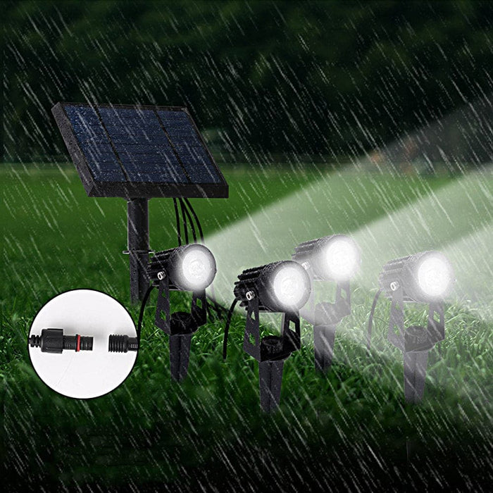 Modern Black Solar Spotlights with 100-200 Lumens LED, Durable Cast Aluminum, ABS, and PC, Adjustable Angle, Wall-Mounted or Ground-Plug Installation-ErisView-2