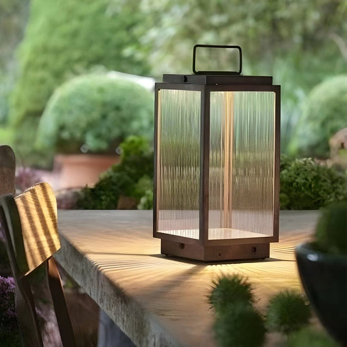 Modern Black Stainless Steel Lanterns with Clear Glass Shades and Built-In LED for Elegant Outdoor Lighting, Portable with Sturdy Handle-ErisView-3