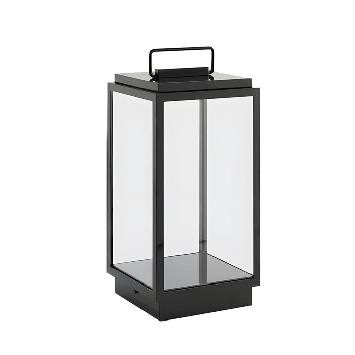 Modern Black Stainless Steel Lanterns with Clear Glass Shades and Built-In LED for Elegant Outdoor Lighting, Portable with Sturdy Handle-ErisView-6