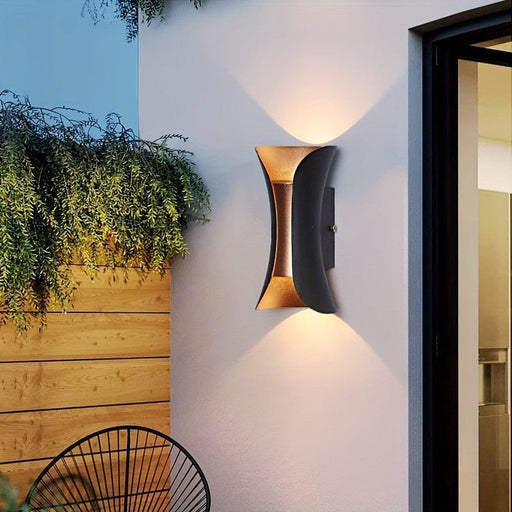 Modern Black Up and Down Outdoor Wall Light, Waterproof LED Wall Light for Porch Garden Backyard Patio Pathway Passway Garage Wall-ErisView