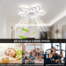 Modern Ceiling Fan with Light, Bladeless Fandelier for Bedroom Remote Control, Dimmable Low Profile Ceiling Fan with Light for Kitchen-9-ErisView