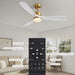 Modern Ceiling Fan with Light, Gold White Dimmable LED Ceiling Fan with Remote Control-7-ErisView