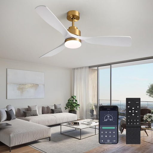 Modern Ceiling Fan with Light, Gold White Dimmable LED Ceiling Fan with Remote Control-1-ErisView