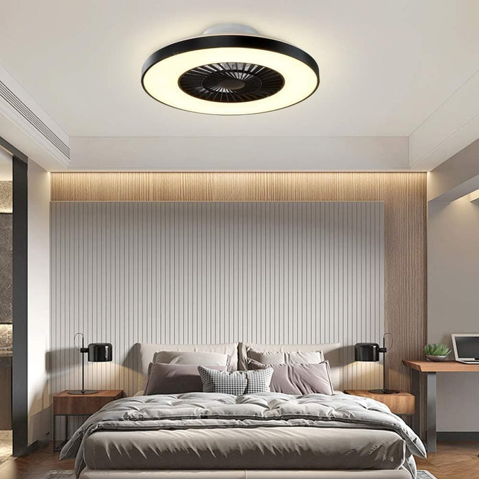 Modern Ceiling Fan with Lights and Remote, Invisible Flush Mount Low Profile Ceiling Fan, Reversible Ceiling Fan Winter Summer-8-ErisView