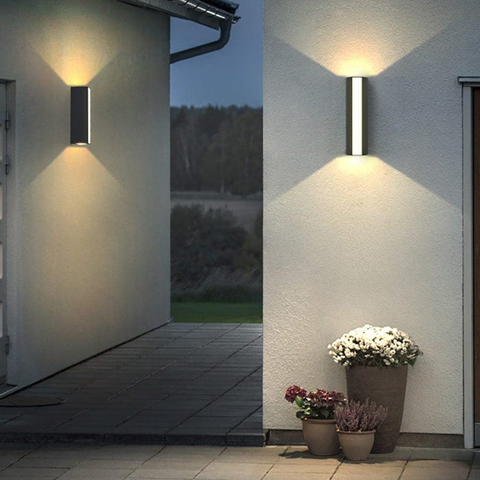 Modern Chic Outdoor Wall Lamp with Up and Down Lighting, IP65 Waterproof Aluminum Structure, Ideal for Walkways, Porches, Patios, and Poolside Gardens-ErisView-5